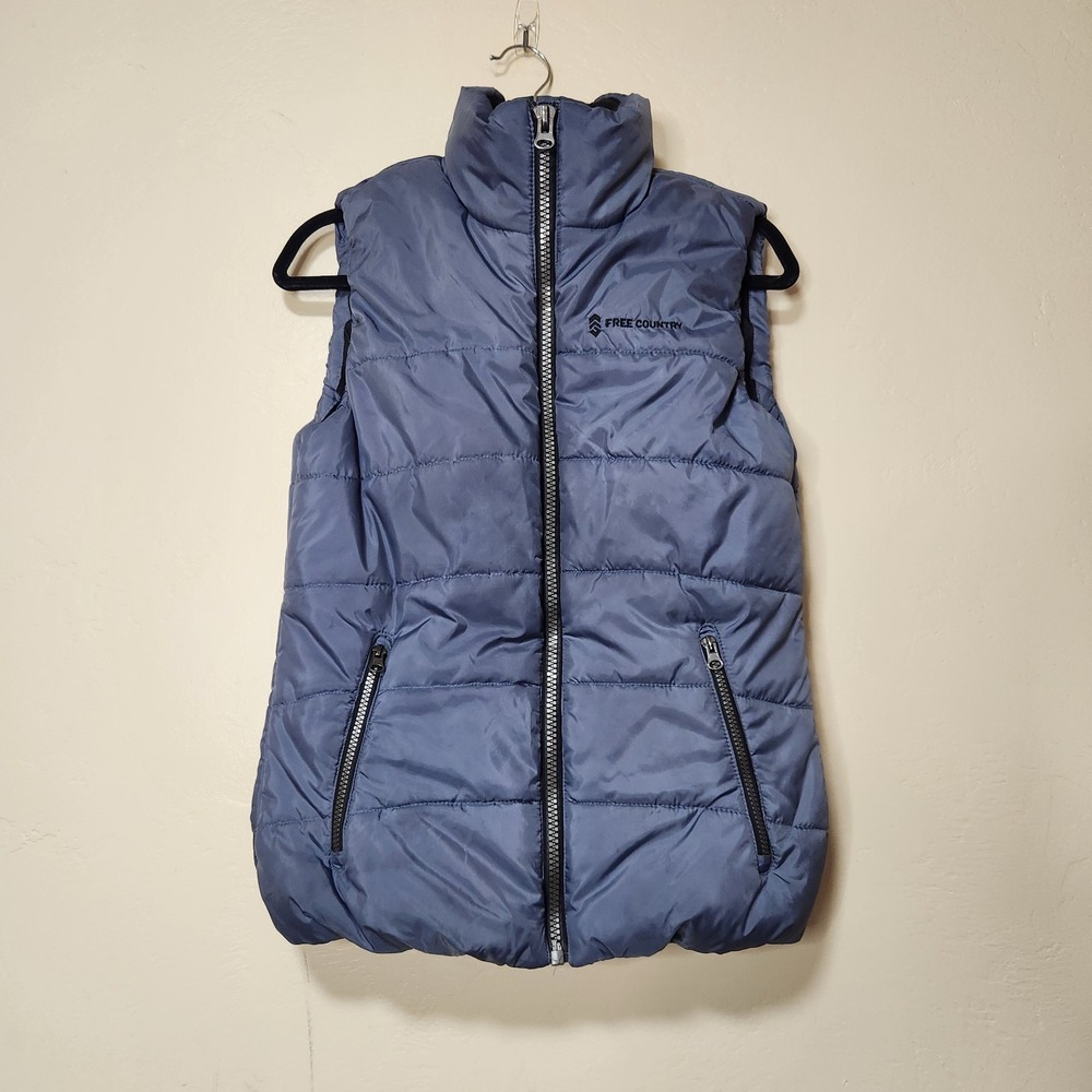 Free Country Blue Lined Puffer Vest Womens Size Small